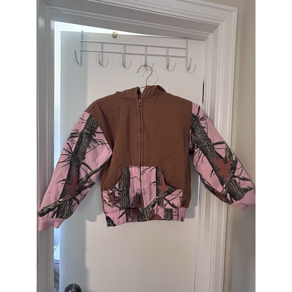 Outdoor Habitat Jacket Girls 7 Realtree Camo Hooded Full Zip Canvas Hunting